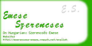 emese szerencses business card