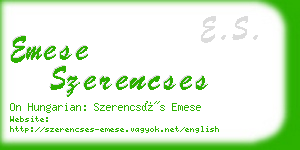 emese szerencses business card